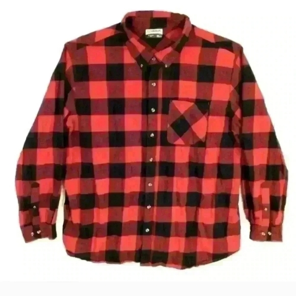 BUFFALO PLAID Flannel Shirt Size Large 100% Cotton - Picture 1 of 3
